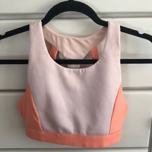 Peach Fabletics sports bra